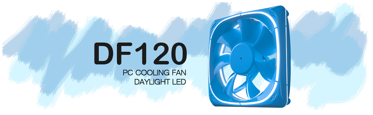 Vetroo 120mm Case Fan White LED Lighting PC Cooling Fan Blue DF120